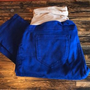 Blue maternity skinny jeans